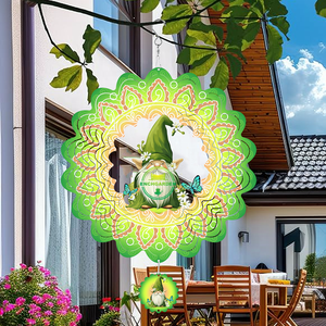 Molinetes de Viento Metálicos con Diseño de Gnomos Mariposas, Molinillo de Viento Colgante para Decoración de Exteriores, Molinillo de Viento de 12 Pulgadas para Adorno Navideño - Product Image 3
