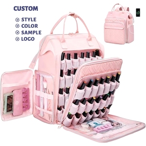 Sac de rangement pour vernis à ongles, sac à dos de <span class=keywords><strong>voyage</strong></span>, fermeture éclair, design pliable, polyester imperméable, port de charge USB, 3L+ - Product Image 1
