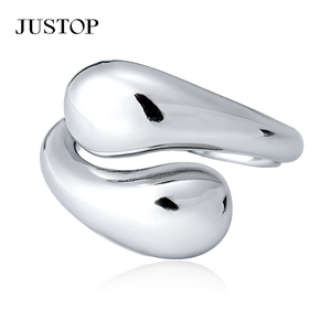 JUSTOP Unisex <b>Silver</b> Plated Alloy <b>Rings</b> Heart Shape Modern Fashion Jewelry Daily Wear Gift <b>Set</b> - Product Image 4