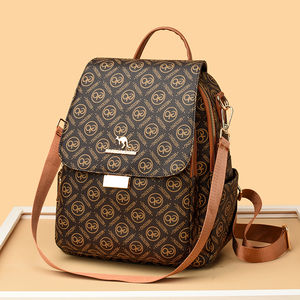 Sac à dos rétro imprimé pour femmes Sac de voyage tendance Simple grande capacité Sac à dos décontracté pour femmes à double usage Mochilas para ninas - Product Image 2