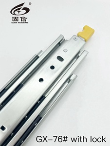 GUXIN 200kg 76MM yüksek görev çekmece slayt ayı sistemi çekmece teleskopik kanal kendinden kilitleme slayt parça - Product Image 6