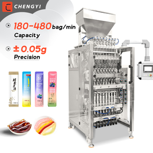 Automatic Multi Lane 50ml 100ml Liquid <b>Plastic</b> Pouch Fruit Juice Ice Lolly Pop Jelly Stick <b>Strip</b> Packing Machine - Product Image 1