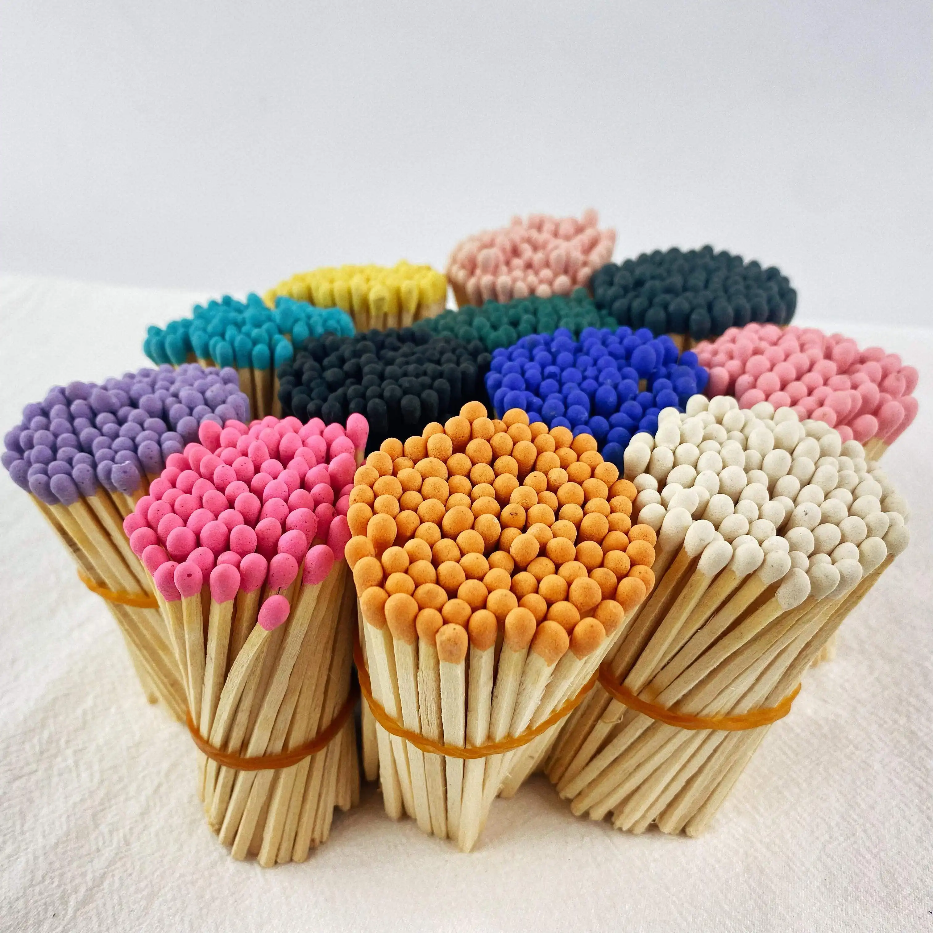 For Household High Quality Wooden Matchsticks With Various Color With Long Lengths Wholesale Bulk Lower Moq Price Custom Matches
