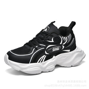 Chaussures de sport en mesh pour homme, légères, amortissantes, à lacets, antidérapantes, semelle intermédiaire en EVA, doublure en coton, toutes saisons - Product Image 5