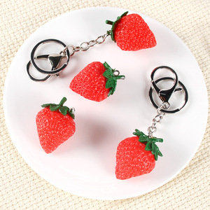 Simulated strawberry keychain, creative realistic food model, Instagram-worthy fairy bag charm, <b>key</b> <b>chain</b>. - Product Image 3