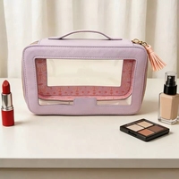 Sac de rangement de luxe moderne pour Mahjong, étanche, pliable, en PVC transparent, écologique, avec fermeture éclair, poignée à franges, multicolore