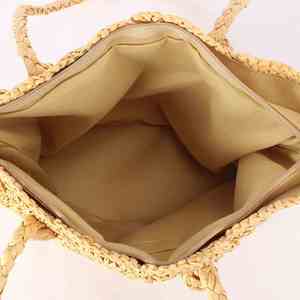 กระเป๋าถือสานทรงถังขนาดใหญ่สำหรับผู้หญิง เหมาะสำหรับวันหยุดริมทะเล ขายส่งจากโรงงาน กระเป๋าชายหาดทำมือพร้อมซิป - Product Image 4