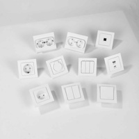 Enchufe de Pared Estándar Europeo Schuko Elendax, Panel de Plástico con Acabado Mate, Doble Salida
