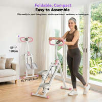PINJIAN Nouveau Design Appareil de Fitness à Domicile Stepper d'Escalade Pliable avec Cadre Réglable et Compteur