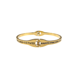 Bracelet manchette main de Fatma en cristal, plaqué or PVD, acier inoxydable 316L, durable, résistant, unisexe, religieux, pour usage quotidien - Product Image 2