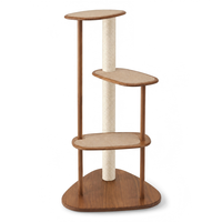 Arbre à chat en bois massif naturel à plusieurs niveaux avec poteau à gratter en sisal et base épaisse pour salon, boutique pour animaux, maison