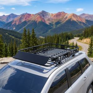 Panier de toit en acier universel pour SUV 4x4, porte-bagages de 200 lb pour camping et extérieur - Product Image 1