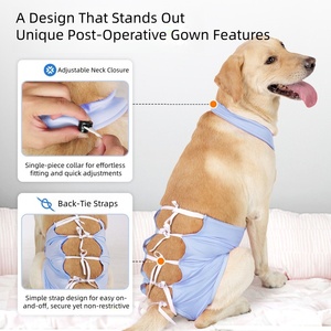 USMILEPET - Traje de Recuperación para Perros, de Algodón, Ligero, para las Cuatro Estaciones, con Tirantes, Anti-Lamido, Anti-Mordida, Postoperatorio - Product Image 4