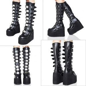 <span class=keywords><strong>Botas</strong></span> de <span class=keywords><strong>Mujer</strong></span> para Cosplay, <span class=keywords><strong>Botas</strong></span> Altas con Plataforma y Tacón Alto, <span class=keywords><strong>Botas</strong></span> Largas de Cuero con Hebilla y Correa Estilo Gótico para <span class=keywords><strong>Mujer</strong></span> - Product Image 3