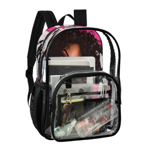 2025 New Arrival Hot Sales Custom Sublimated Print Transparent PVC Clear Leisure <b>Large</b> Size <b>School</b> <b>Backpack</b> Bag for Women - Product Image 2