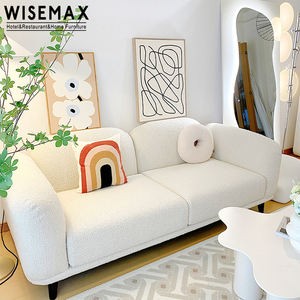 Meubles WISEMAX en vente chaude, meubles de maison, siège Love, siège de luxe moderne, canapé de salon en tissu Teddy avec cadre en bois, canapé <span class=keywords><strong>d</strong></span>'angle en agneau - Product Image 4