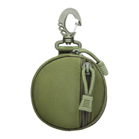 Clip de ceinture tactique en nylon avec pochette molle à fermeture éclair pour portefeuille cartes porte-clés sac d'accessoires de camping/chasse