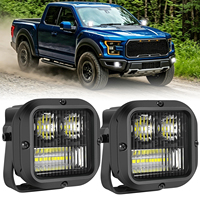 Luces LED de Trabajo de 3 Pulgadas y 40W con Haz de Luz Amplio, Lámparas Auxiliares de Conducción Todoterreno, Cubierta Negra para Camionetas, UTV, ATV