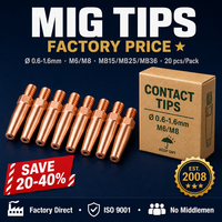 Embout de contact MIG M6 M8 0.8MM 1.0MM 1.2MM en cuivre, consommables de soudage, pièces de torche de soudage pour Binzel MB15 15AK 24KD Factory