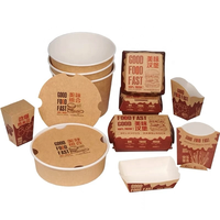 Boîte alimentaire portable biodégradable personnalisée avec gaufrage, emballage coréen pour poulet à emporter, petite boîte en papier pour livraison de frites