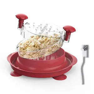 New Arrival Food Shredding Machine Anti-slip Manual Meat Shredder Tool BBQ Chicken Shredder With Removable Transparent Tray Lid