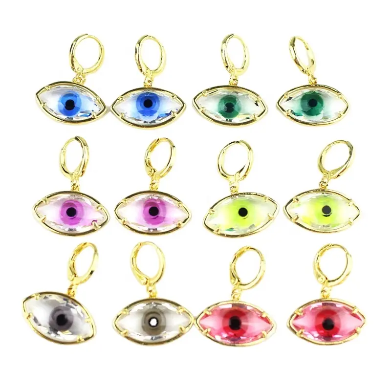 CH-LHE0357 NEW Wholesale Fashion Popular High Quality Eyes Earring Glass E yes Earring Wholesale Jewelry Fine Earring