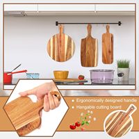 Groothandelsprijs 3 Stuks Acacia Hout Snijplank Met Handvat Houten Hakkende Charcuterie Board