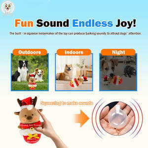 क्रिसमस कस्टम प्लग ध्वनि-उत्सर्जक गुड़िया पालतू जानवरों को निचोड़ते हुए शोर कुत्तों के खिलौनों को निचोड़ें - Product Image 2
