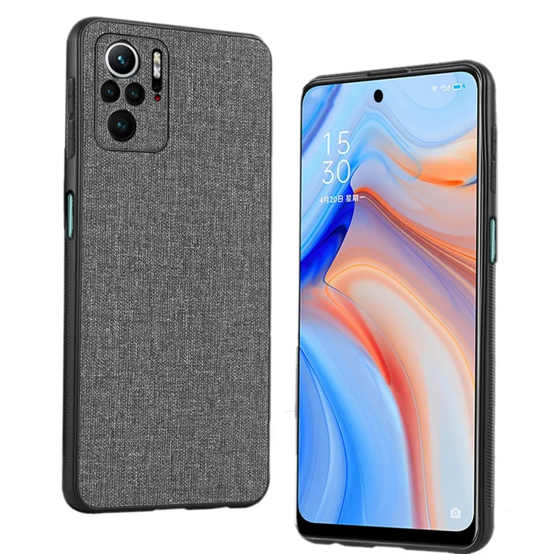 Factory Canvas Leather Soft TPU Bumper Mobile Phone Case For Xiaomi Redmi Note 10 4G Note 10 Pro Max Note 9s