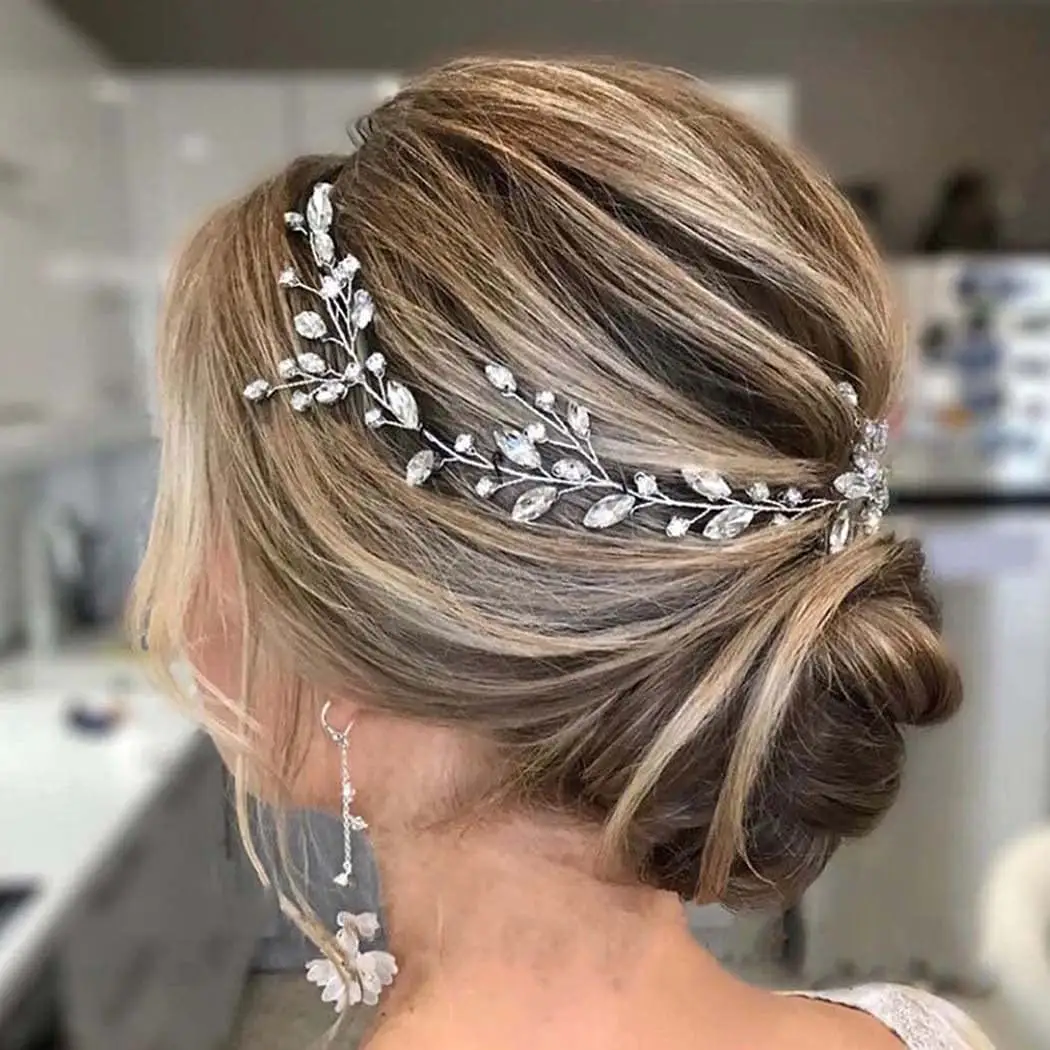 Elegantes tiaras hechas a mano con cuentas cabeza de novia vid boda accesorios para el cabello tocados para novia