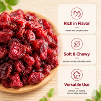 OEM Bulk Gedroogde Cranberries Rijpe Zoete Zachte Natuurlijke Snack Zonder Kunststoffen Gezonde Bak Ingrediënt 10kg Gebakken