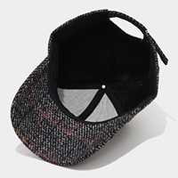 Casquette de baseball unisexe polyvalente à carreaux pour l'automne et l'hiver, style artistique vintage, texture confortable, chapeau décontracté pour l'extérieur