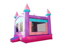 Structure de jeu gonflable scintillante Princesse avec piste d'obstacles, toboggan, jeux d'escalade et aire de jeux combinée pour extérieur