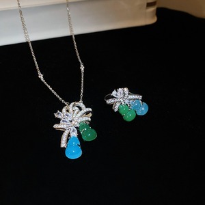 אופנה סינית חדשה ואבזרים אלגנטיים zircon שרשרת תליון פרפר וטבעת תכשיטים עדינים סט לנשים. - Product Image 4