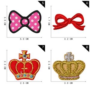 Kawaii Iron on Embroidery Felt Bowknot Crown Patches for Girl Bag Clothes - Product Image 3
