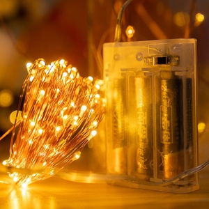 <span class=keywords><strong>Guirlande</strong></span> lumineuse de Noël Luces Navide, alimentée par piles 3AA, 5m/10m, 33 pieds, <span class=keywords><strong>micro</strong></span> 100 <span class=keywords><strong>LED</strong></span>, <span class=keywords><strong>guirlande</strong></span> lumineuse en cuivre, certifiée CE, 1 an - Product Image 3