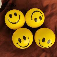 Balle anti-stress en PU avec logo personnalisé, visage amusant jaune, balle anti-stress pour enfants, balle souriante, balle anti-stress