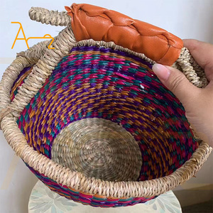 <span class=keywords><strong>Panier</strong></span> tissé à la main aux algues d'Asie du sud-est éléments africains ins style décoration pique-nique <span class=keywords><strong>panier</strong></span> fourre-tout <span class=keywords><strong>panier</strong></span> de rangement de bureau - Product Image 3