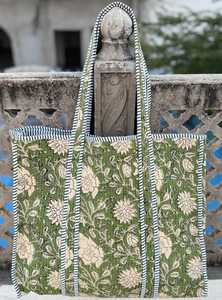 Bolso de Mano Acolchado de Algodón con Estampado de Bloques, Hecho a Mano, Acabado Premium, para Uso Diario, Viajes, Bolso de Hombro - Product Image 2