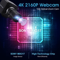 Cámara Web ELP 4K con Micrófono, Cámara Web UHD con Sensor IMX317, Plug and Play, USB, para Transmisión en Vivo desde Computadora Portátil o PC