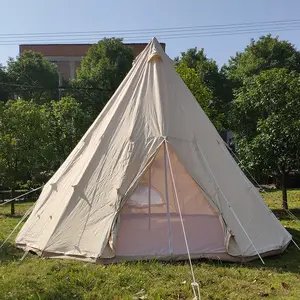 热门家庭活动巨型蒙古包蓬勃发展的帆布烟囱野营户外印度帐篷金字塔Tipi帐篷