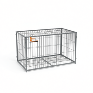 Jaula Grande para Perros, de Acero Galvanizado Gris, Resistente, para Uso en Interiores - Product Image 1