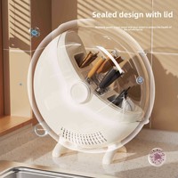Support de Rangement Créatif en Plastique pour Couteaux de Cuisine, Baguettes et Cuillères, avec Fonction d'Égouttage, Non Pliable, pour Usage Domestique