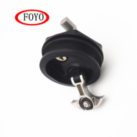 FOYO Loquet de compression rond étanche avec poignée en T chromée - Quincaillerie en polymère noir marine