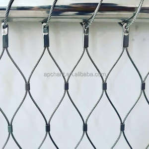 Chim Aviary Zoo Trung Quốc 40Mm Thép Không Gỉ Linh Hoạt Dây Ferrule Cáp Dây Lưới <span class=keywords><strong>Net</strong></span> Cho Zoo Động Vật Lưới - Product Image 1