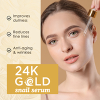 OEM/ODM Escargot 24k Or Collagène Sérum Anti-âge Réparateur Hydratant Blanchissant 24k Or Escargot Sérum Soins de la Peau