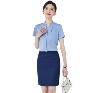Women's Summer 2025 Massage Therapist Uniform Short Sleeve Breathable Polyester Workwear Slim Fit Professional Suit - Product Image 5
