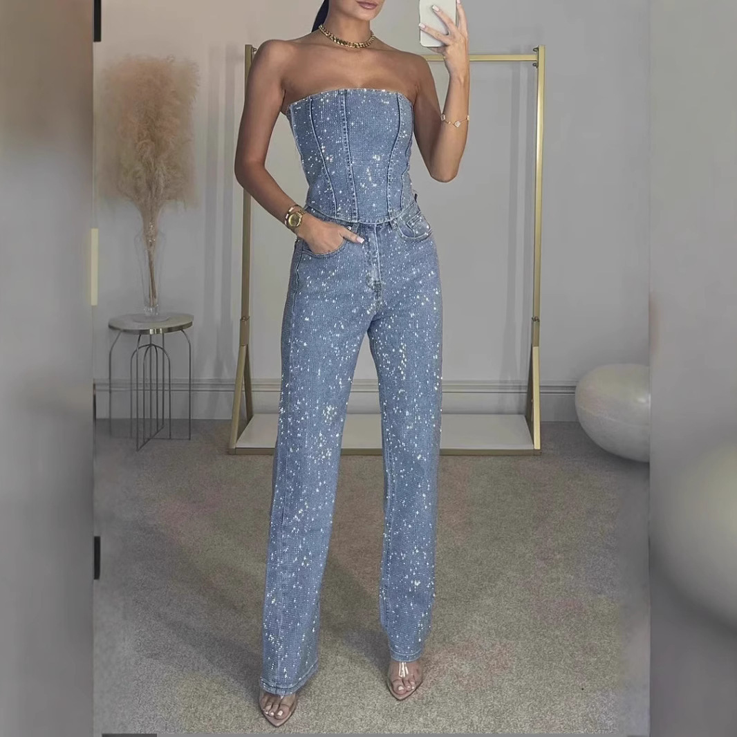 Pantaloni blu denim