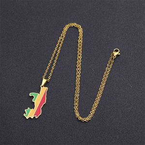 Collar con <span class=keywords><strong>Mapa</strong></span> <span class=keywords><strong>de</strong></span> <span class=keywords><strong>la</strong></span> <span class=keywords><strong>República</strong></span> <span class=keywords><strong>del</strong></span> <span class=keywords><strong>Congo</strong></span> Tryme, Collar con <span class=keywords><strong>Mapa</strong></span> Africano Esmaltado con Bandera Personalizada, Collar con Colgante <span class=keywords><strong>de</strong></span> Acero Inoxidable - Product Image 5