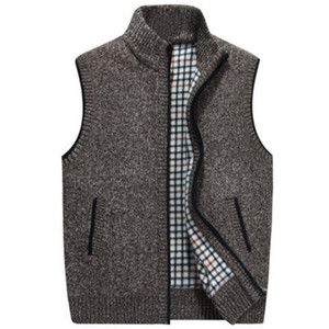 Suéter sin mangas de lana gruesa de felpa para <span class=keywords><strong>hombre</strong></span> <span class=keywords><strong>gordo</strong></span> de gran tamaño con cuello levantado para <span class=keywords><strong>hombre</strong></span> abrigo de talla grande - Product Image 2